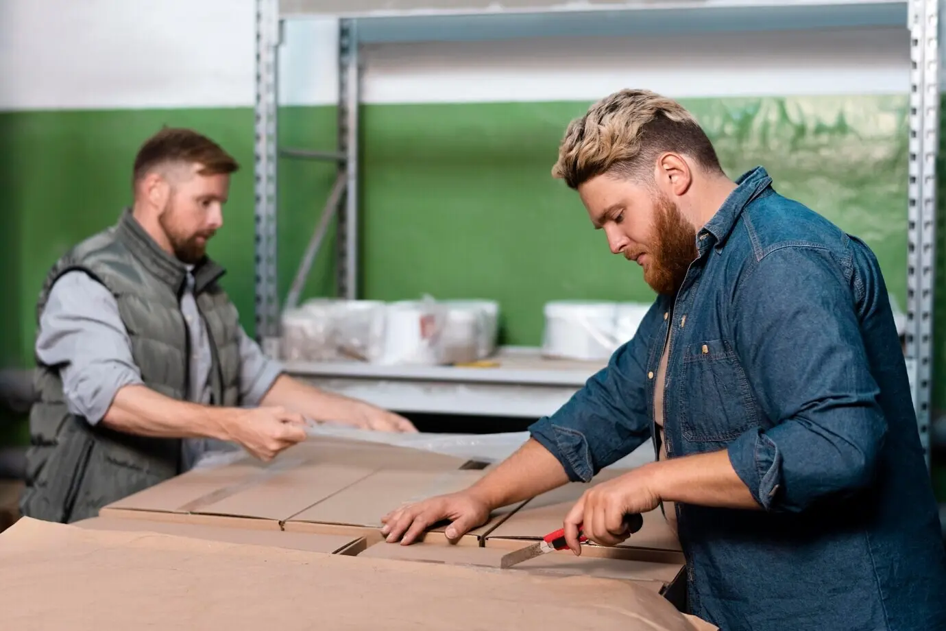 Menschen, die sich um die Lagerlogistik kümmern.